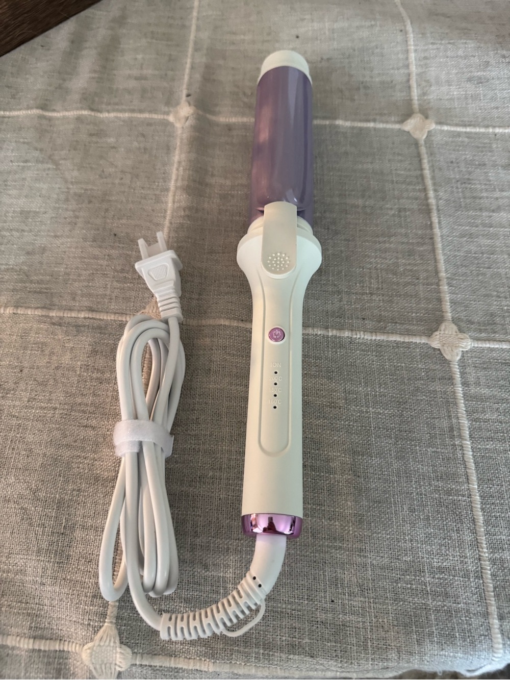 Purple and White Hair Curling Wand - Brand Unspecified